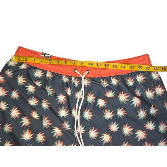 Micros Swim Trunks Men’s XL 1X Coral Reefer Leaf Print Board Shorts Beach Party - Picture 4 of 12
